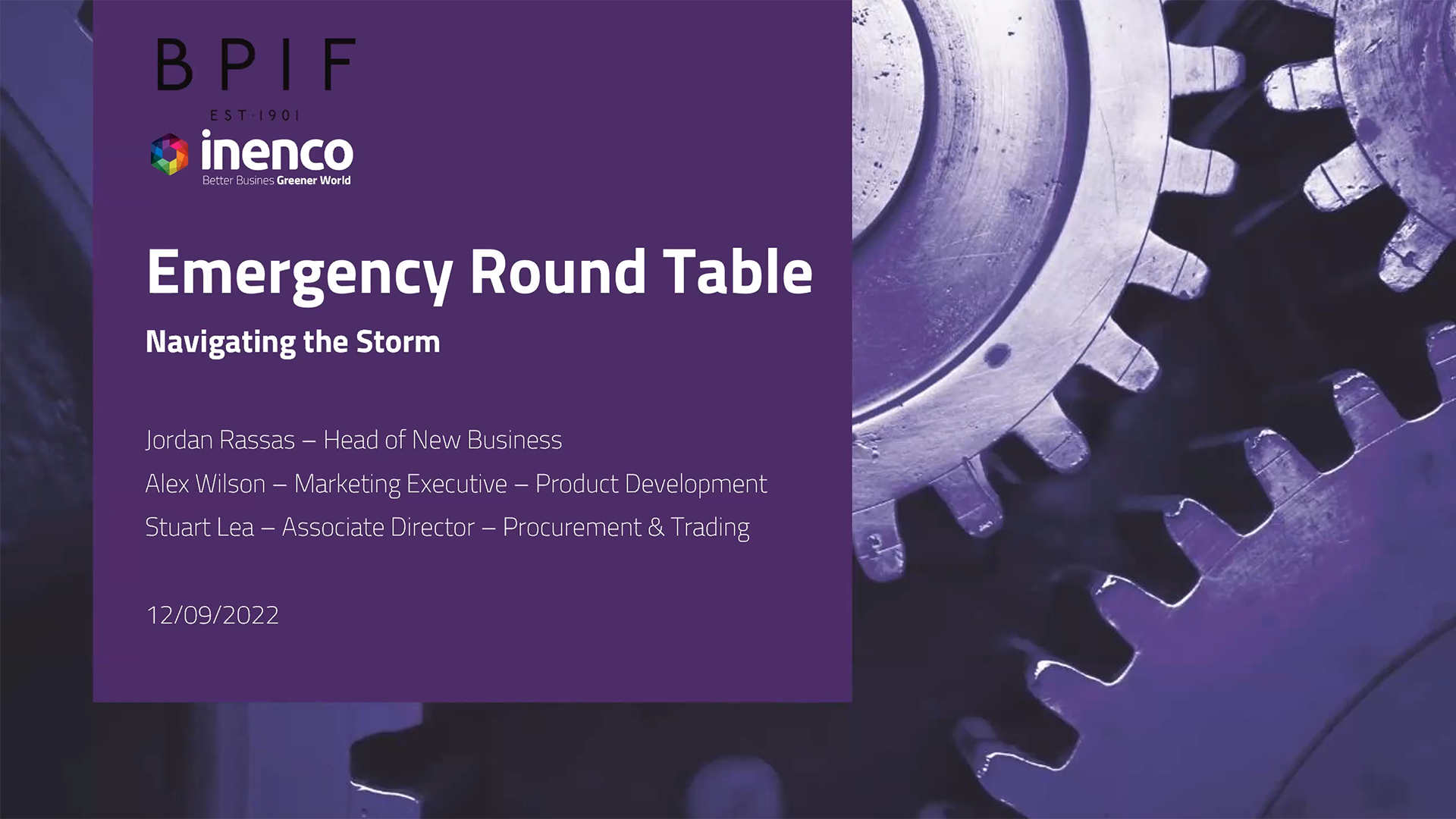 BPIF Energy Roundtable - 12.09.2022